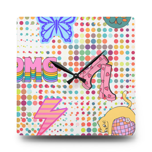 Retro Pop Art Acrylic Wall Clock