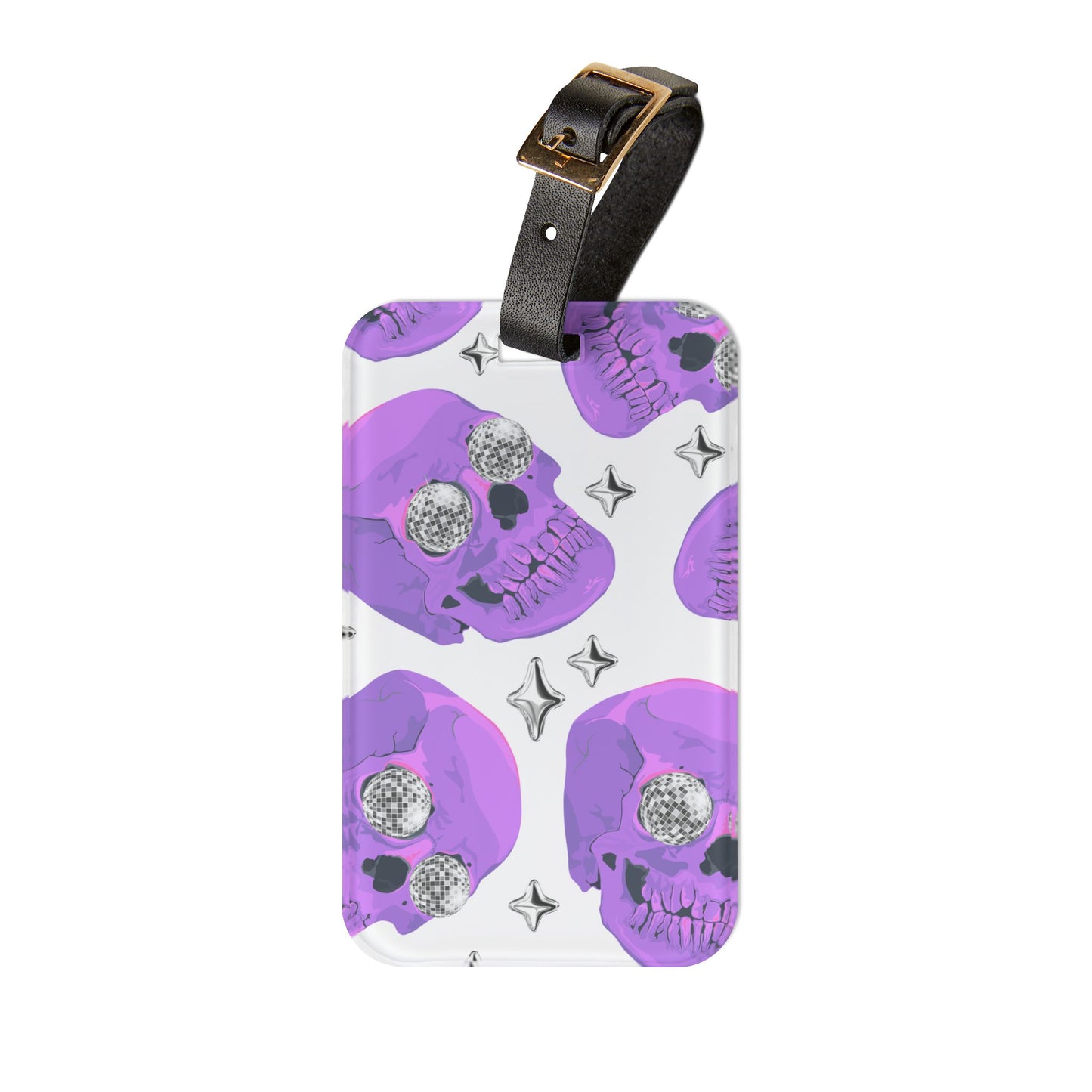 Purple Skull Luggage Tag