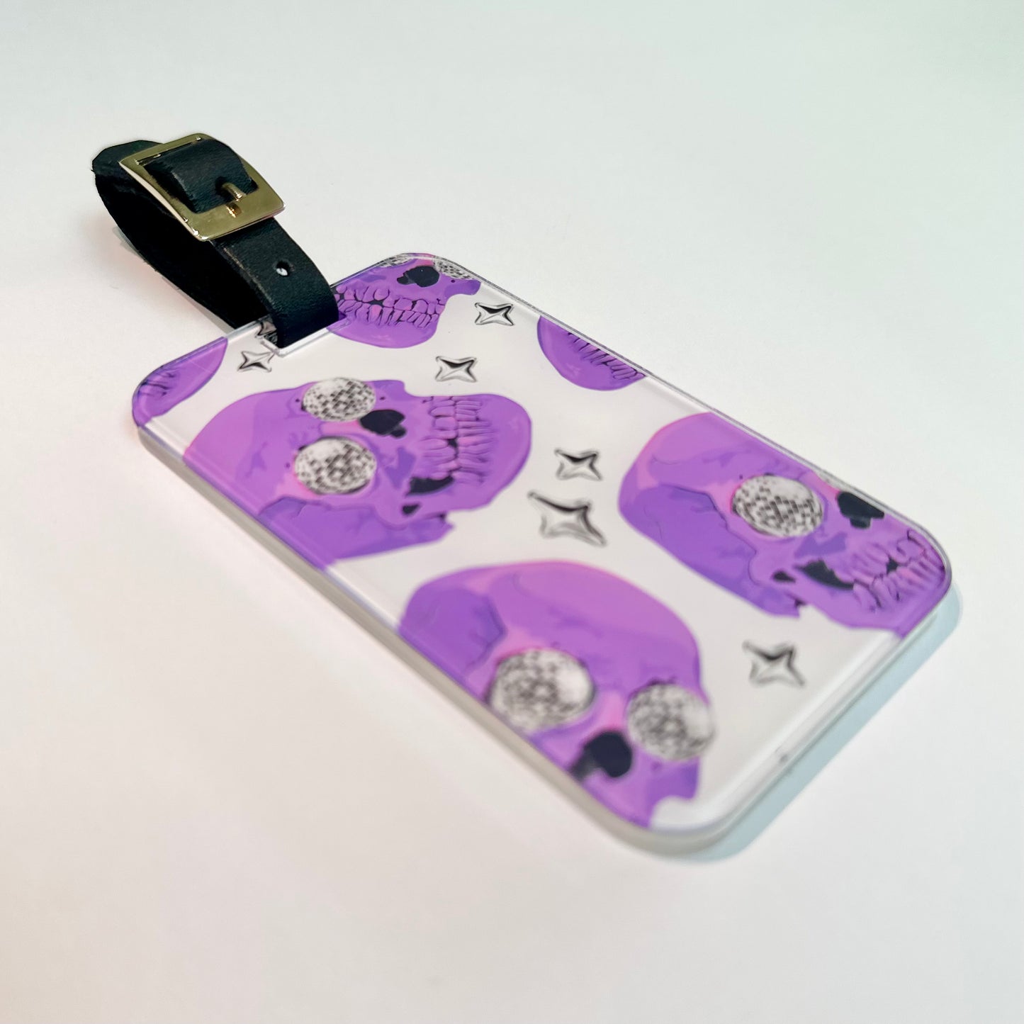 Purple Skull Luggage Tag