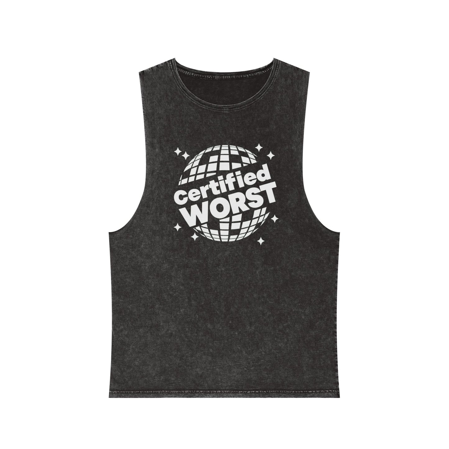 Certified Worst Disco Ball Muscle Tank – Stonewash