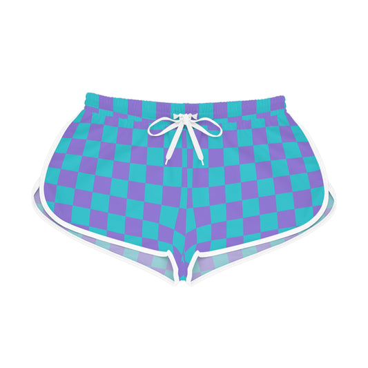 Blue & Purple Chill Checkered Lounge Shorts