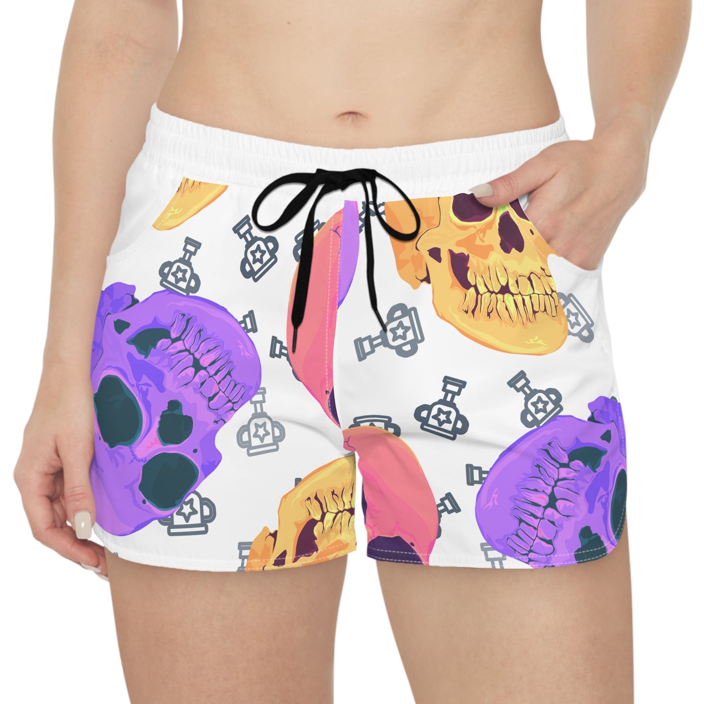 Colorful Chaos Skull Lounge Shorts