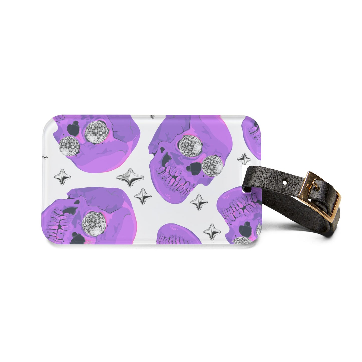 Purple Skull Luggage Tag