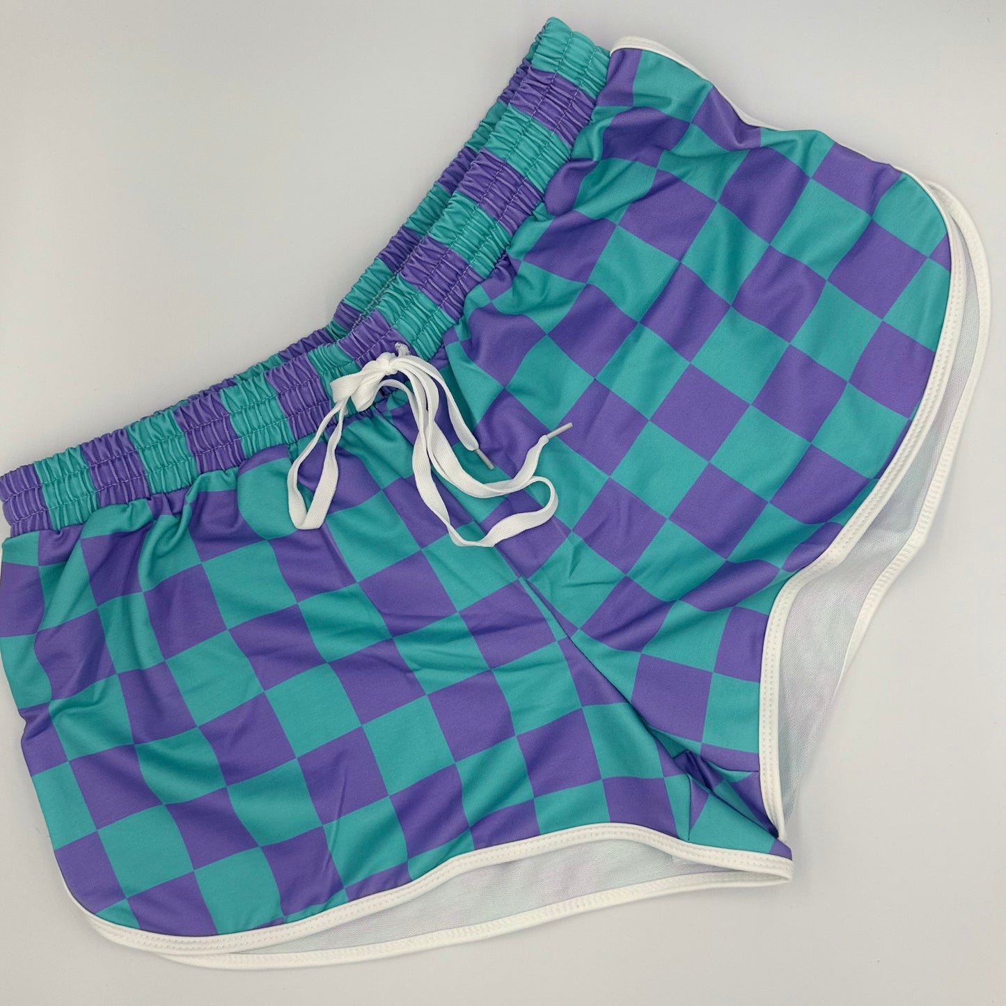 Blue & Purple Chill Checkered Lounge Shorts