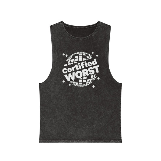 Certified Worst Disco Ball Muscle Tank – Stonewash
