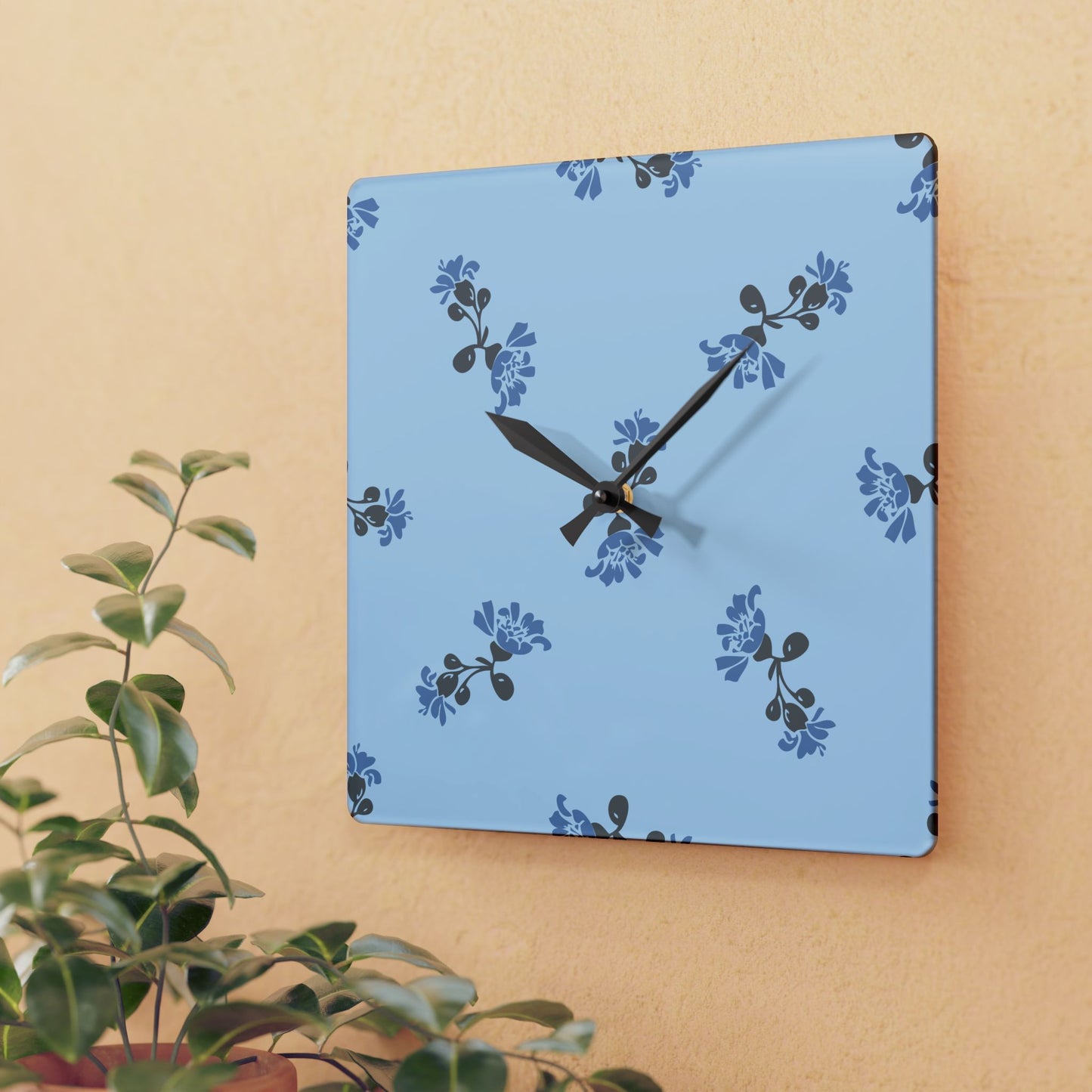 Fab Floral Acrylic Clock