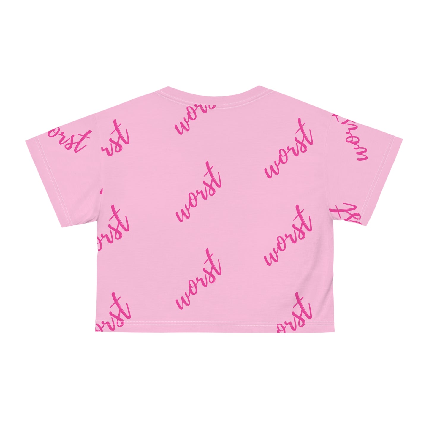 Worst All Over Pastel Pink Crop Tee