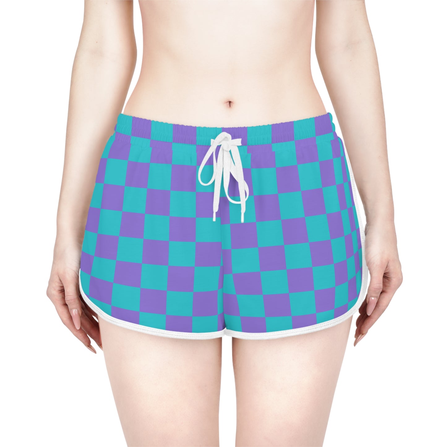Blue & Purple Chill Checkered Lounge Shorts