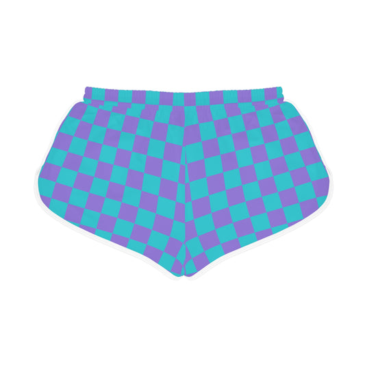 Blue & Purple Chill Checkered Lounge Shorts