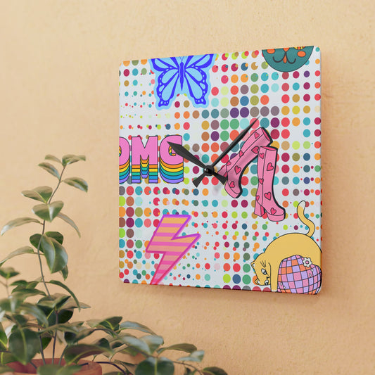 Retro Pop Art Acrylic Wall Clock